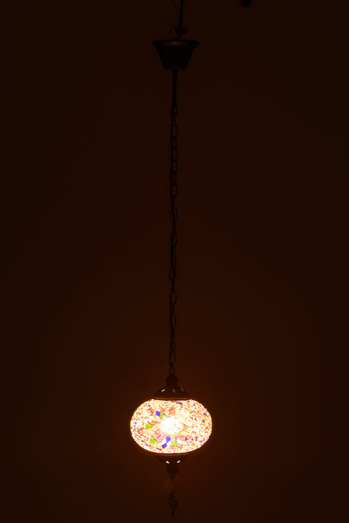 J-Line lamp Mozaiek Hangend - glas/metaal - oranje - small