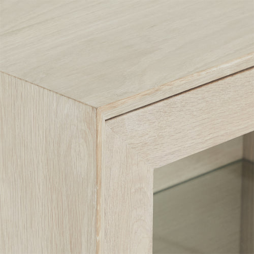 Furnhouse 3-deurs wandkast Porto - Witte olie - MDF, Eikenfineer, Glas - 34x160x60