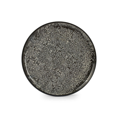 Ona - Plat bord 27cm zwart Gravel - Set van 6
