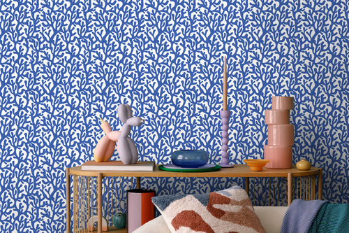 ESTAhome behang koraal blauw en wit - 50 x 900 cm - 131014 - vtwonen shop