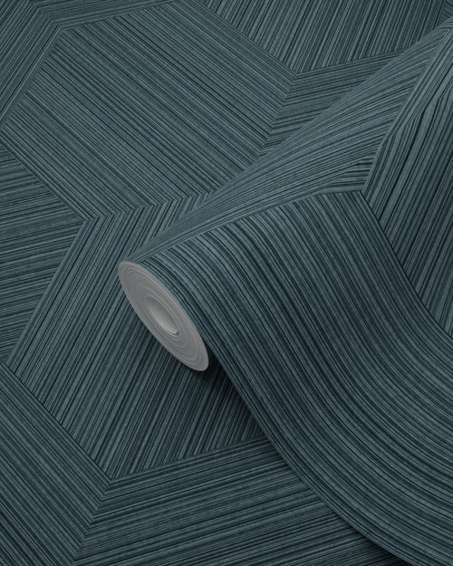 Origin Wallcoverings eco-texture vliesbehang grafisch 3D motief donkerblauw - 50 x 900 cm - 347946 - vtwonen shop