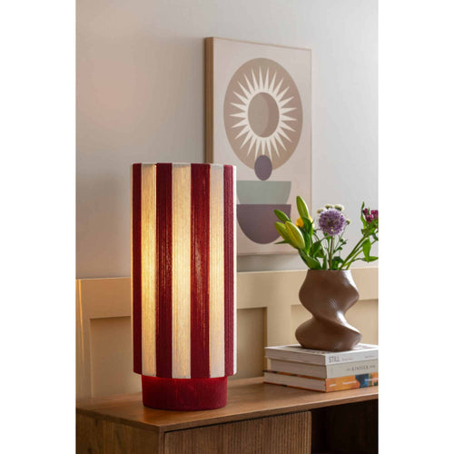 Leitmotiv tafellamp Vienna Stripes - rood - Ø25cm