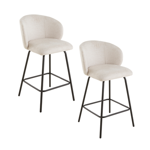 Calicosy - SORREL Set van 2 barkrukken - Beige - 50x53x89 cm