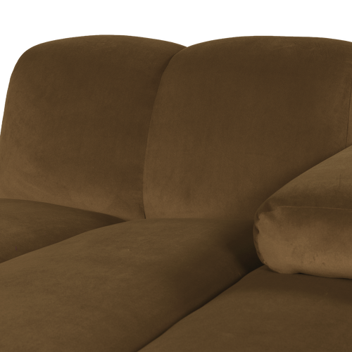 WOOOD chaise longue bank rechts Mojo - Velvet - Honinggeel - 74x124x162