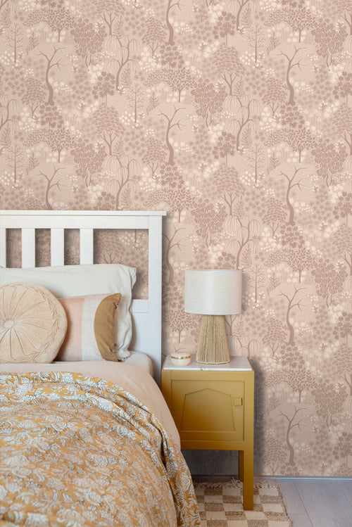 ESTAhome behang bomen en bloemen oudroze - 50 x 900 cm - 131649 - vtwonen shop