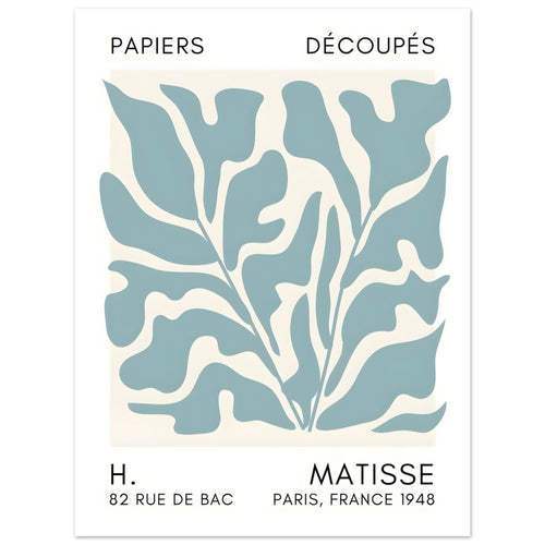 Artfulprints  Matisse – Seabed shapes turquoise   poster 30x40 cm - vtwonen shop