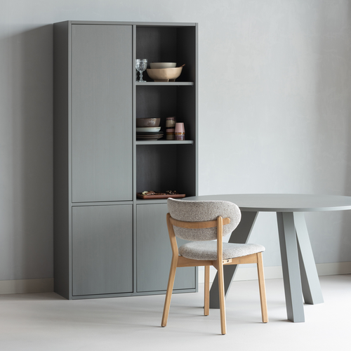 WOOOD eettafel Ø129 cm Rhonda - Eiken - Warmgrijs - 75x129x129