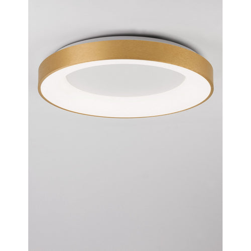 Merano Bancroft 60cm Geïntegreerde LED Semi Flush Light Geborsteld Goud Aluminium LED 50W 3250Lm 3000K