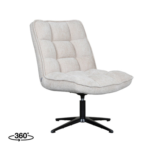 LABEL51 Fauteuil Vince - Naturel Stof - Draaibaar