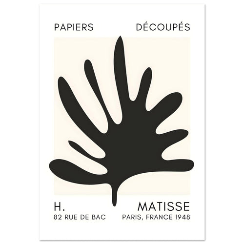 Artfulprints  Matisse – Coral drift black   poster A4 21x29.7 cm - vtwonen shop
