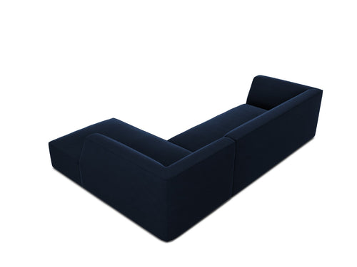 Micadoni rechter hoekbank Ruby 4-zits, flueel, koningsblauw - 180x273x69cm