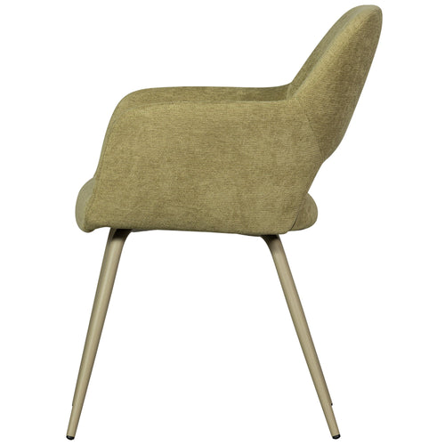 WOOOD eetkamerstoelen Jenny - Polyester - Sage - Set van 6