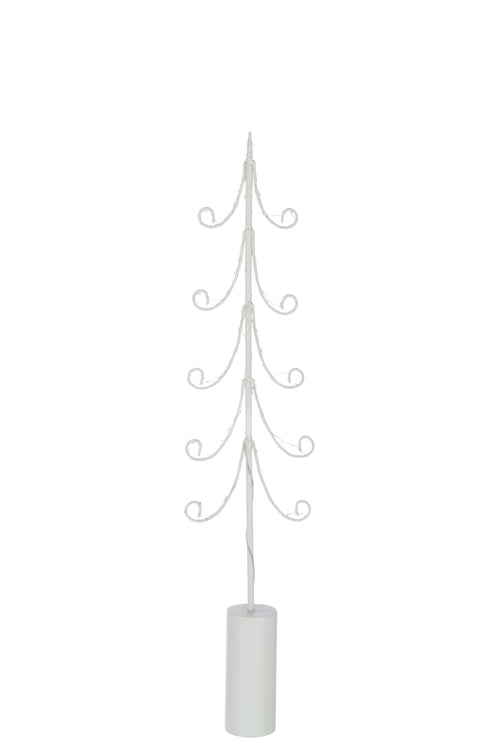 J-Line decoratie Boom Cilindervoet - ijzer - wit - large - LED