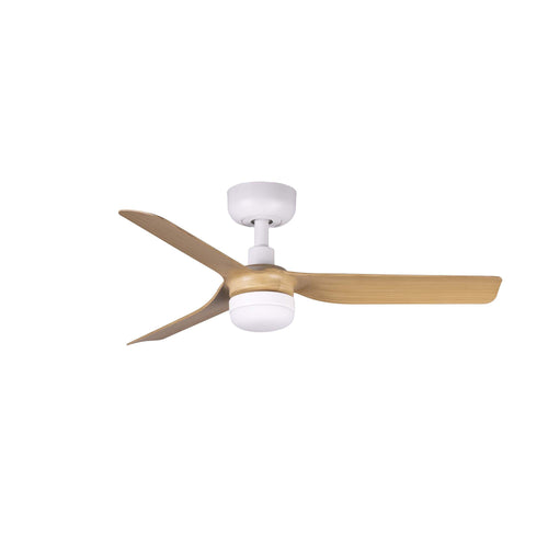 Faro Mini Mini Punt 90cm LED-plafondventilator mat wit, esdoornhouten bladen CCT