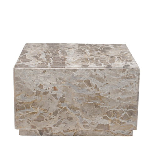 DÉJA Living Salontafel Malax - Vierkant Grijs Marmer - 62x62x35cm