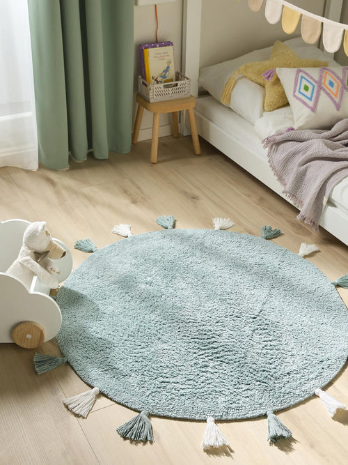 benuta wasbaar kindervloerkleed Malu - lichtblauw - ø 100 cm