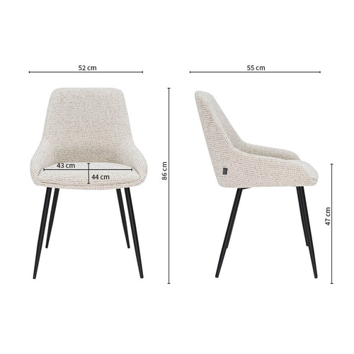 Kick eetkamerstoel Niko - Champagne - vtwonen shop