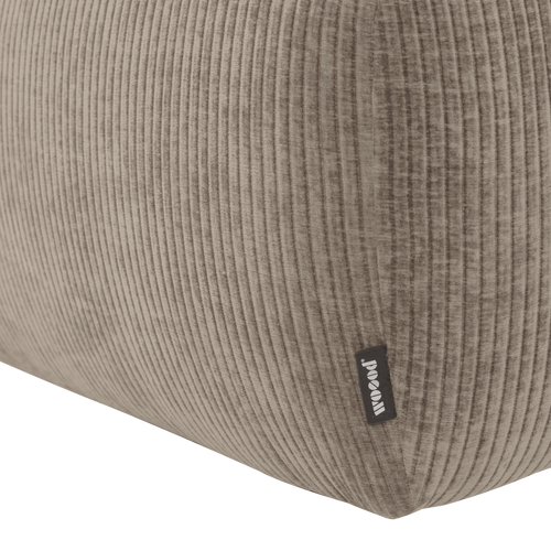 WOOOD poef Mojo Base - Ribstof - Donkerzand - 45x84x64