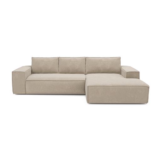 Sia Home - Hoek slaapbanken rechts JOAN - Fluweel - Beige - 302cm - vtwonen shop