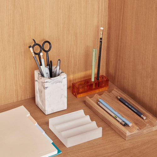 Hübsch bureau-organizer Wave - eikenhout - 22x11xh3cm