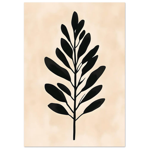 Artfulprints Poster Boho – Bold leaf   - 70x100 cm - beige