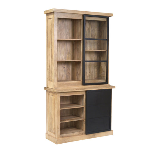 Starfurn Vitrinekast Noa - Naturel Hout - 120x45x220cm