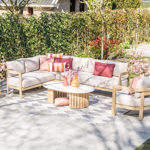 Garden Impressions Loungeset Sirocco 3-delig links - acacia - grey sand