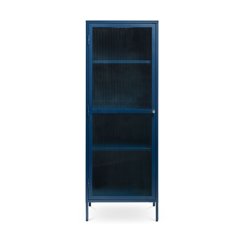 Olivine Katja metalen vitrinekast blauw - 58 x 160 cm - vtwonen shop