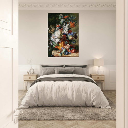 Artfulprints Poster Jan van Huysum - Bouquet of flowers in an urn   - 30x40 cm - Meerkleurig