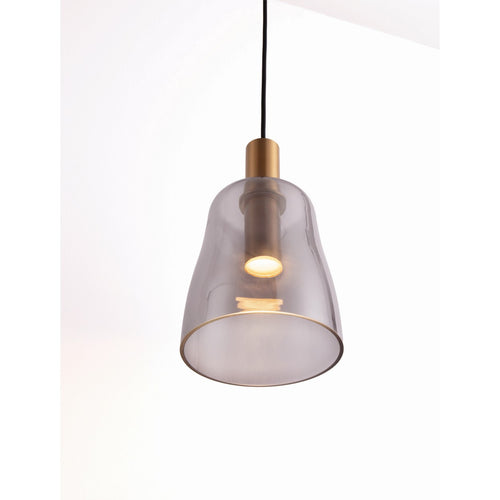 Nova Luce IMATIA Slanke hanglamp voor aan het plafond, rookkleurig messing goudkleurig, LED 7W 192lm 3000K