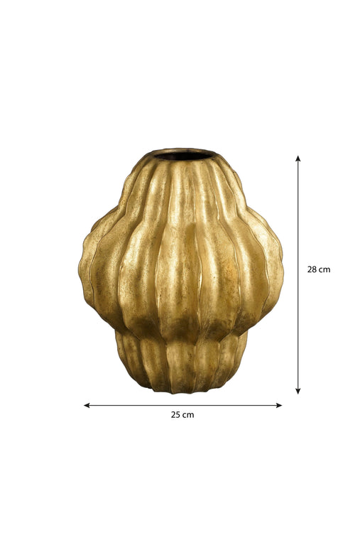 Mica Decorations Altea Vaas - H28 x Ø25 cm - Keramiek - Goud