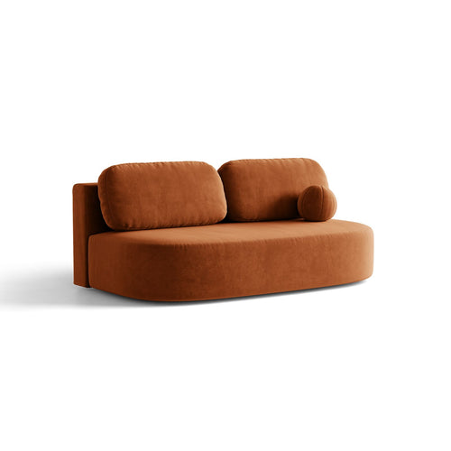 Cosmopolitan Design - Slaapbank met opbergdoos Sophia 3-zits, flueel terracotta - 110x202x89cm