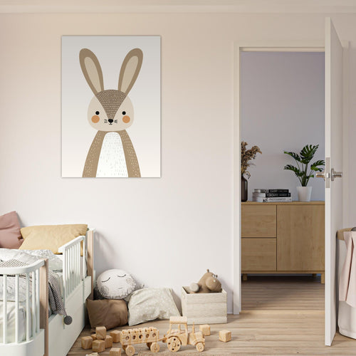 Artfulprints Poster Konijn portret   - 70x100 cm - Bruin