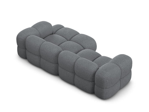 Cosmopolitan Design rechter hoekbank Loretto 3-zits, structurele stof grijs - 147x250x68cm