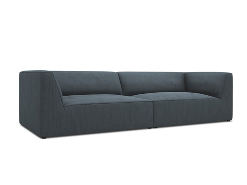 Micadoni Bank Ruby 4-zits, ribfluwelen, blauw - 93x302x69cm