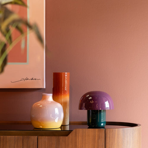 Kare Design Tafellamp Mushroom - 20cm - paars en groen