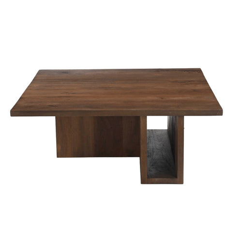 Giga Meubel Salontafel Onni - Vierkant Donkerbruin Hout - 85x85x34cm - vtwonen shop