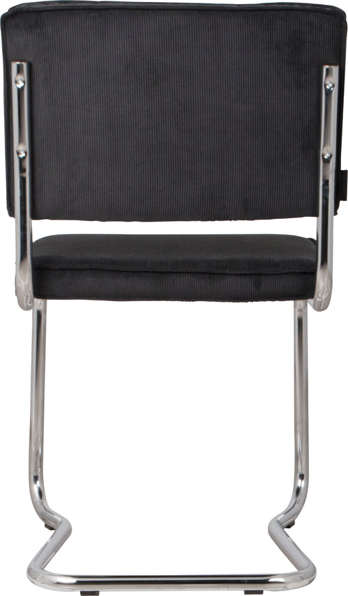 Zuiver Ridge Rib Kink Stoel Zwart - Set van 2 - vtwonen shop