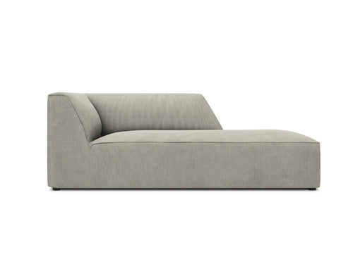 Micadoni rechter chaise longue Ruby ribfluwelen, lichtgrijs - 180x93x69cm