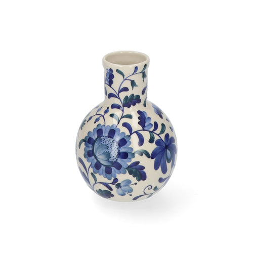 Return to Sender Vaas 15 cmBed of Flowers Blue handgeschilderd ronde vorm - vtwonen shop