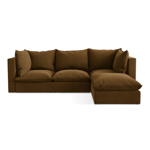 LaMiaSofa hoekbank rechts Ravenna - velours - mosterd - 255x165x77