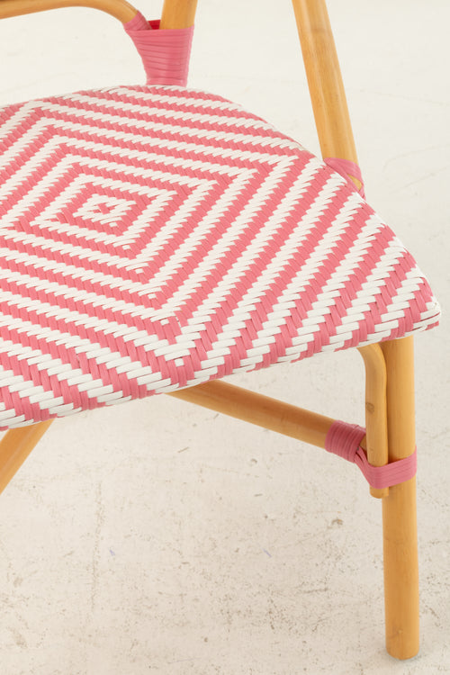 J-Line stoel Live - rotan/kunststof - naturel/roze - vtwonen shop