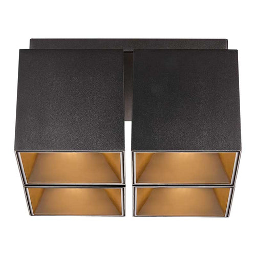 Nordlux Ethan Plafondlamp - 4-lichts GU10 - Mat zwart RAL9005 - vtwonen shop