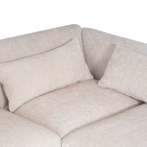 WOOOD hoekbank rechts Brenvo - Structure Velvet - Zand - 73x306x178