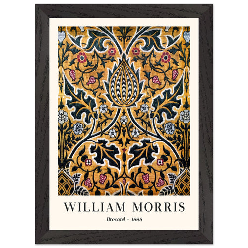 Artfulprints Poster met Lijst William Morris - Brocatel 1888   - A4 21x29.7 cm - Goud