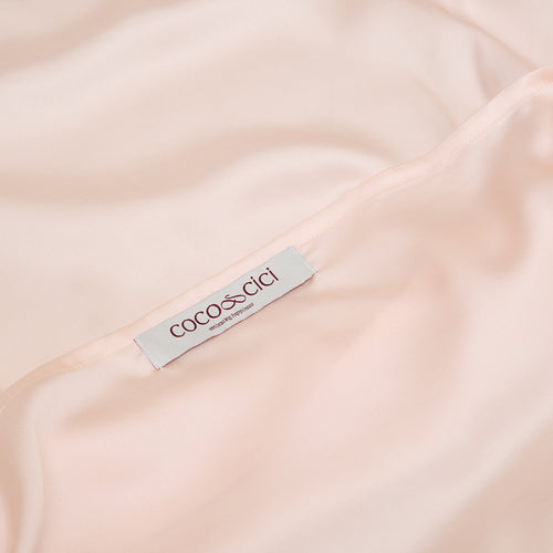 Coco & Cici - TENCEL Sateen Kussensloop Perzik Wit - 1 kussensloop 50x70 zonder volant