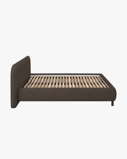 noo.ma Mumo gestoffeerd bed 180x200 - chocoladebruin bouclé