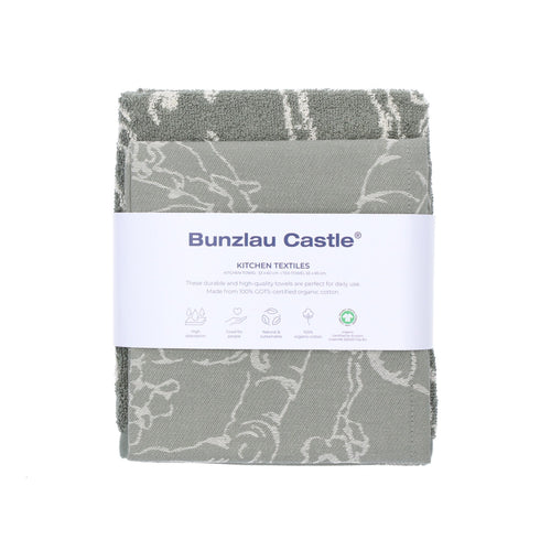 Bunzlau Castle Luxe Keukendoek en Theedoek - Van Gogh Museum - Almond Blossom Donkergroen - 100% biologisch GOTS katoen - keukentextiel set - vtwonen shop