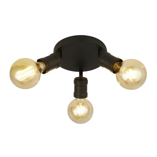Searchlight Dance 3 lichts ronde plafondlamp, zand zwart