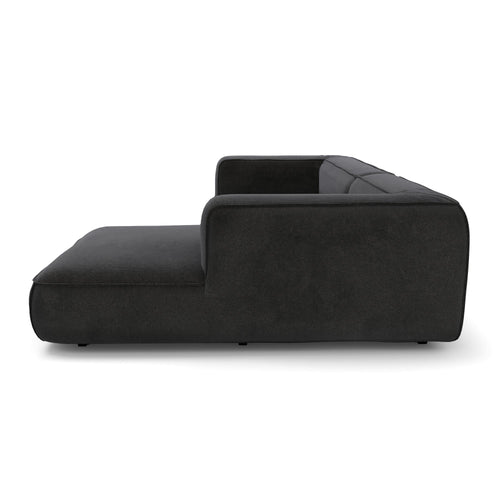 Premium Interiors - Rechthoekige hoekbank SOFIA - kruisweefsel grijs 255cm
